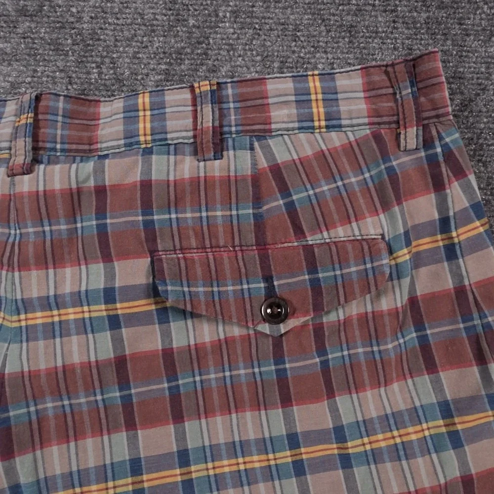 Polo Ralph Lauren Shorts Mens 34 Multicolor Plaid Chino Preppy Flat Front